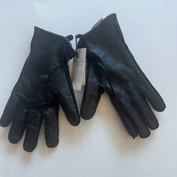 UGG Men’s Leather Touchscreen Gloves Black XL - Picture 4 of 7